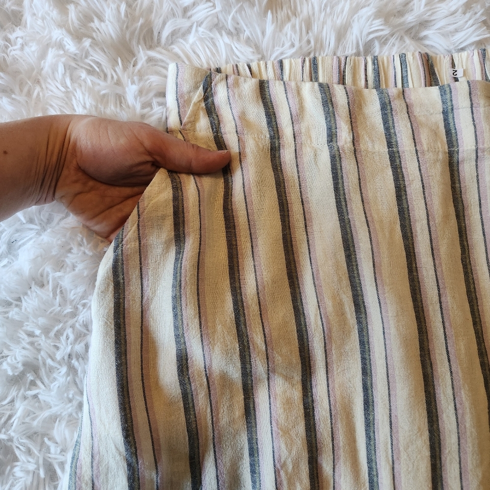 Caslon Linen Blend James Stripe Midi Skirt - Picture 10 of 12